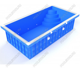 Полипропиленовый бассейн Standart mini. 5х2.5х1.5. угловая r. переливной. стандарт. 5 мм Полипропиленовый бассейн Standart mini. 5х2.5х1.5. угловая r. переливной. стандарт. 5 мм