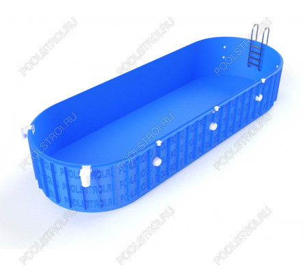 Полипропиленовый бассейн Италия max. 10х3.5х1.7. нержавейка. скиммерный. стандарт. 8 мм